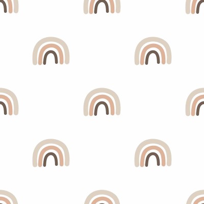 Papel de parede infantil ARCO-ÍRIS MARROM