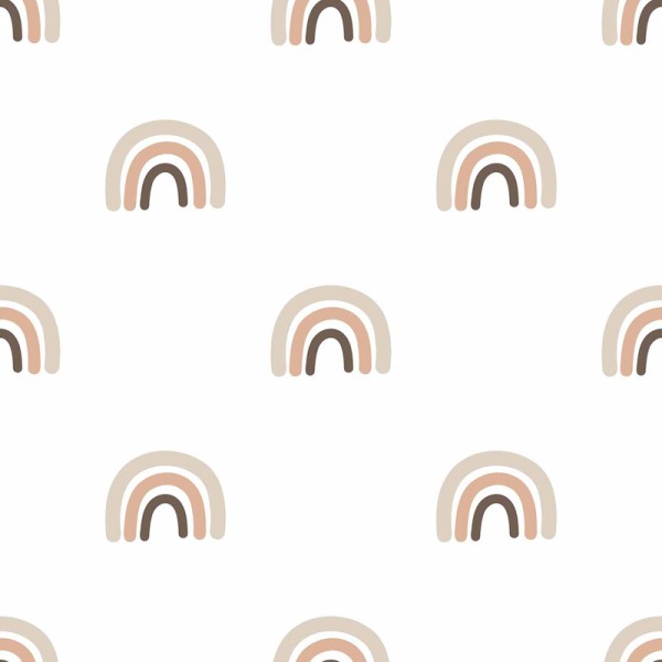 Papel de parede infantil ARCO-ÍRIS MARROM