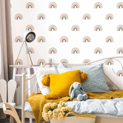 Papel pintado infantil ARCO IRIS MARRÓN