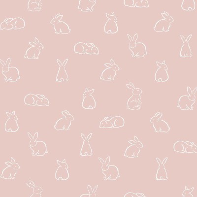 Papel de parede infantil COELHINHOS ROSA