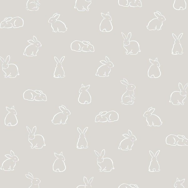 Papel pintado infantil CONEJITOS GRIS
