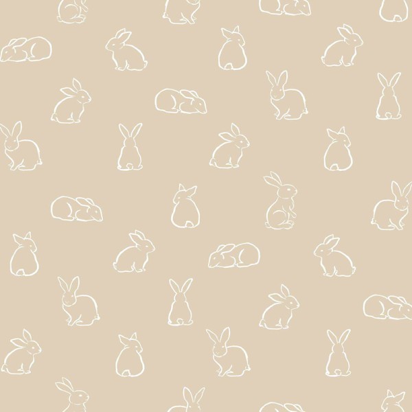 Papel pintado infantil CONEJITOS BEIGE