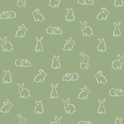 Papel pintado infantil CONEJITOS VERDE