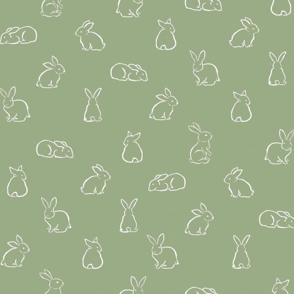 Papel de parede infantil COELHINHOS VERDE