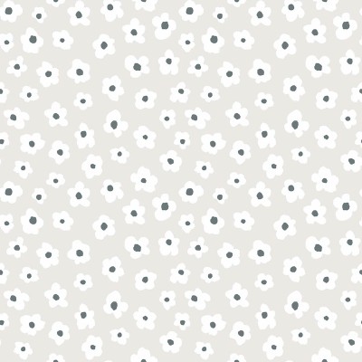 Papel de parede infantil FLORES CINZA