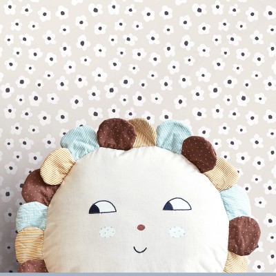 Papel de parede infantil FLORES CINZA 2