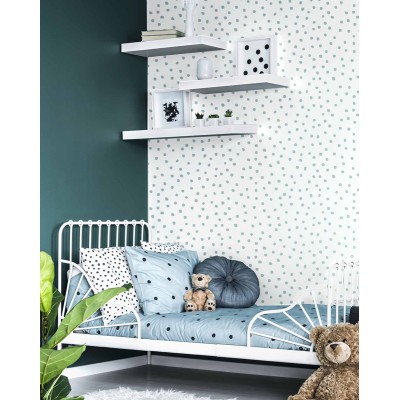 Papel de parede infantil BOLHAS AZUL ACINZENTADO