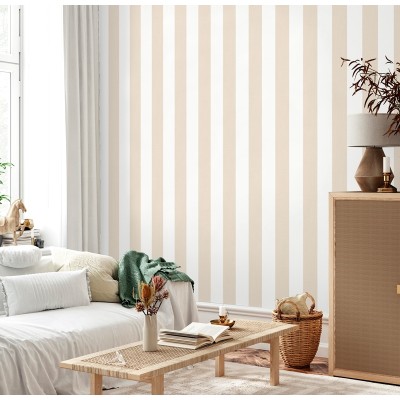 Papel de parede RISCAS BEGE E BRANCO 2