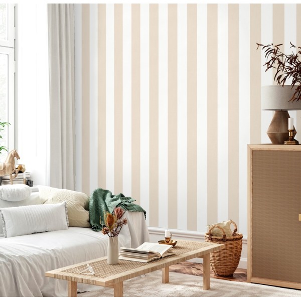 Papel de parede RISCAS BEGE E BRANCO