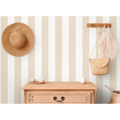 Papel pintado RAYAS BEIGE Y BLANCO Papel pintado RAYAS BEIGE Y BLANCO