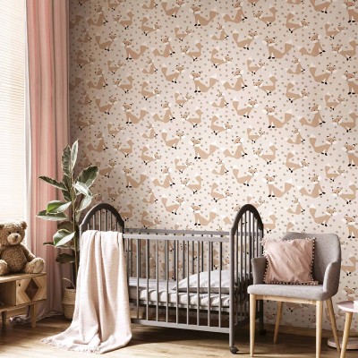 Papel de parede infantil RAPOSA BEGE Papel de parede infantil RAPOSA BEGE