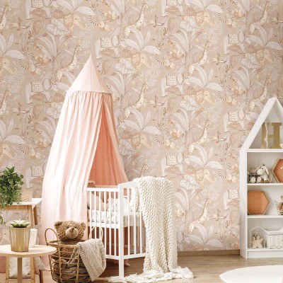 Papel pintado infantil ANIMALES SAFARI BEIGE Papel pintado infantil ANIMALES SAFARI BEIGE