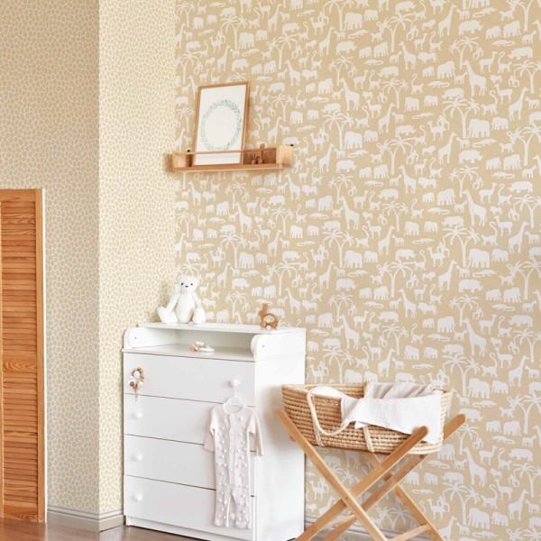 Paper pintat infantil ANIMAL PRINT I ANIMALS BEIGE Paper pintat infantil ANIMAL PRINT I ANIMALS BEIGE