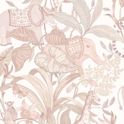 Papel de parede infantil ANIMAIS SAFARI ROSA Papel de parede infantil ANIMAIS SAFARI ROSA