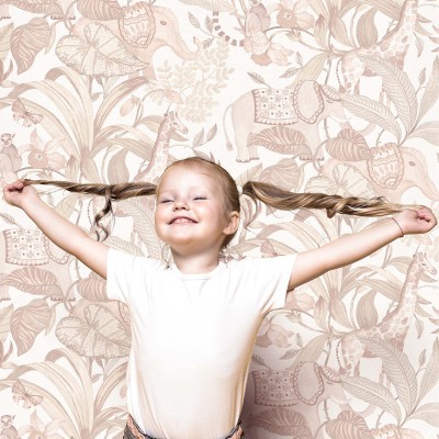 Paper pintat infantil ANIMALS SAFARI ROSA 2