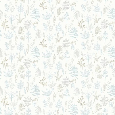 Papel pintado infantil BOTÁNICO AZUL