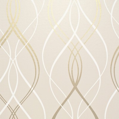 Papel pintado ONDAS BEIGE DORADO 981