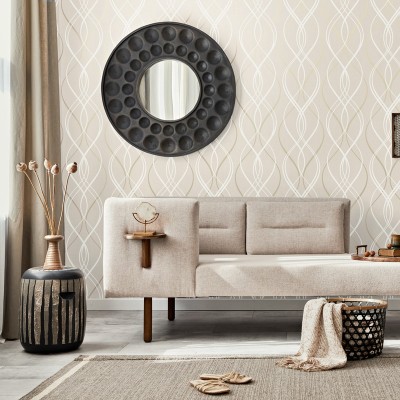 Papel de parede ONDAS BEGE DOURADO 981