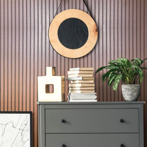 Papel pintado LISTONES DE MADERA COBRE 33397