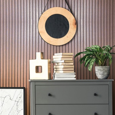 Papel pintado LISTONES DE MADERA COBRE 33397