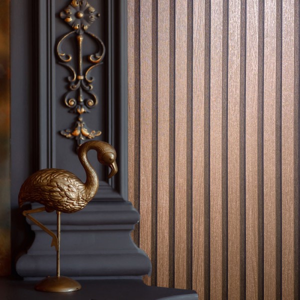 Papel pintado LISTONES DE MADERA COBRE 33397