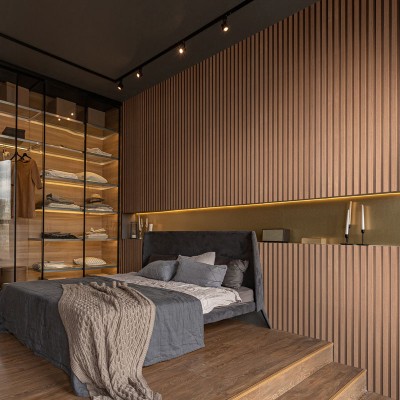 Papel pintado LISTONES DE MADERA COBRE 33397