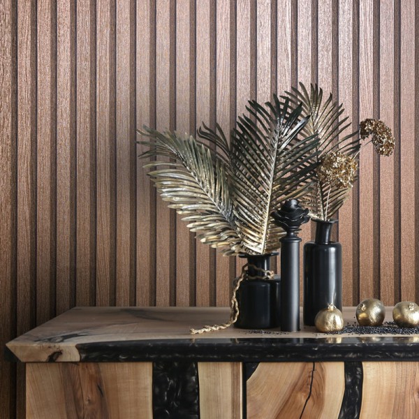 Papel pintado LISTONES DE MADERA COBRE 33397