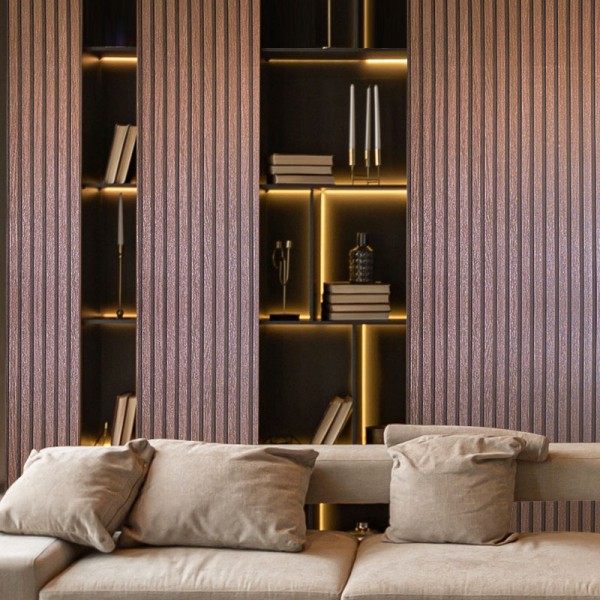 Papel pintado LISTONES DE MADERA COBRE 33397