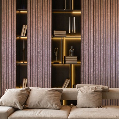 Papel pintado LISTONES DE MADERA COBRE 33397