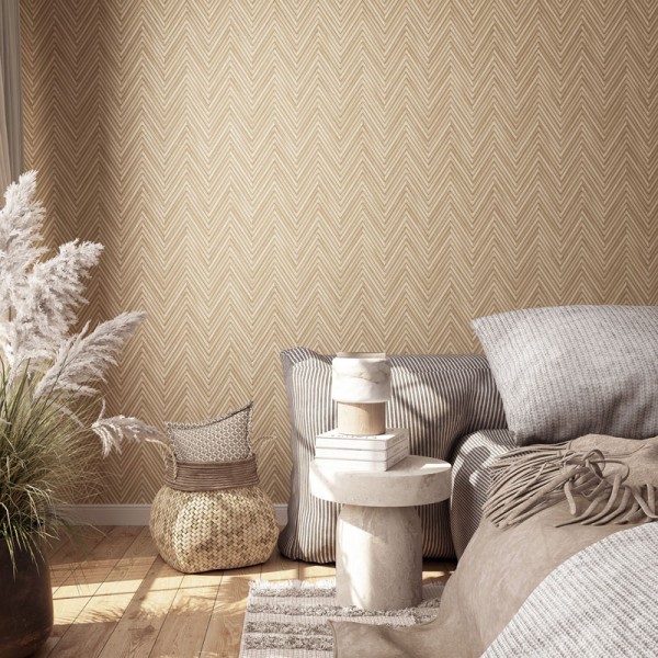 Paper pintat FUSTA CHEVRON BEIGE Paper pintat FUSTA CHEVRON BEIGE