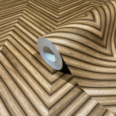 Papel pintado MADERA CHEVRON NATURAL 33377