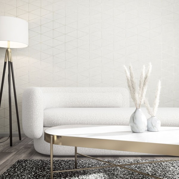 Papel pintado GEOMÉTRICO MADERA BLANCA 33356