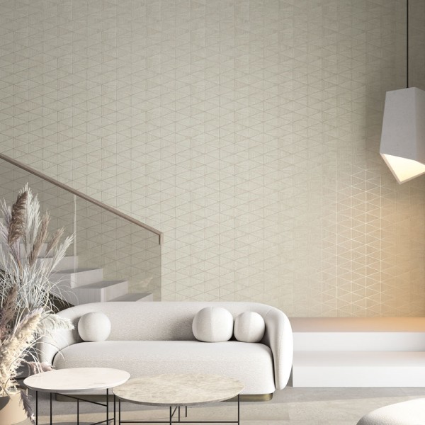 Papel pintado GEOMÉTRICO MADERA BEIGE CLARO Y BLANCO 33358