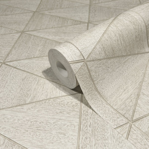 Paper pintat GEOMÈTRIC FUSTA BEIGE CLAR I BLANC 33358