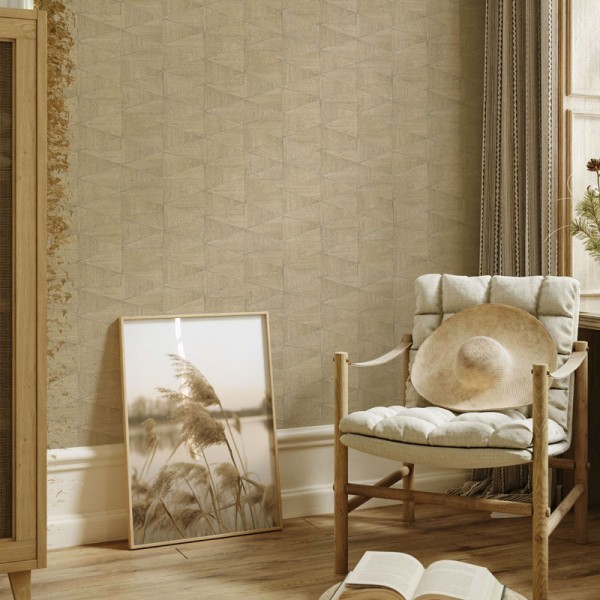 Paper pintat GEOMÈTRIC FUSTA BEIGE 33359