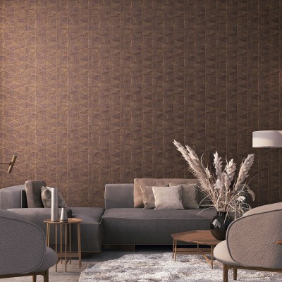 Papel pintado GEOMÉTRICO MADERA TECA MARRÓN ROJIZO 33361 Papel pintado GEOMÉTRICO MADERA TECA MARRÓN ROJIZO 33361