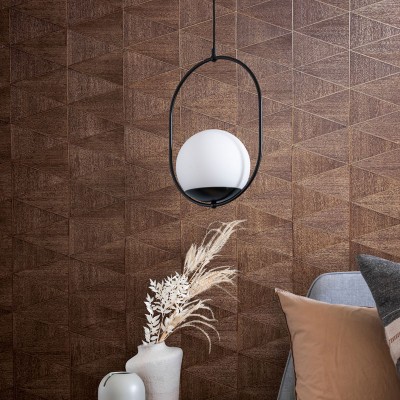 Papel pintado GEOMÉTRICO MADERA TECA MARRÓN ROJIZO 33361 2