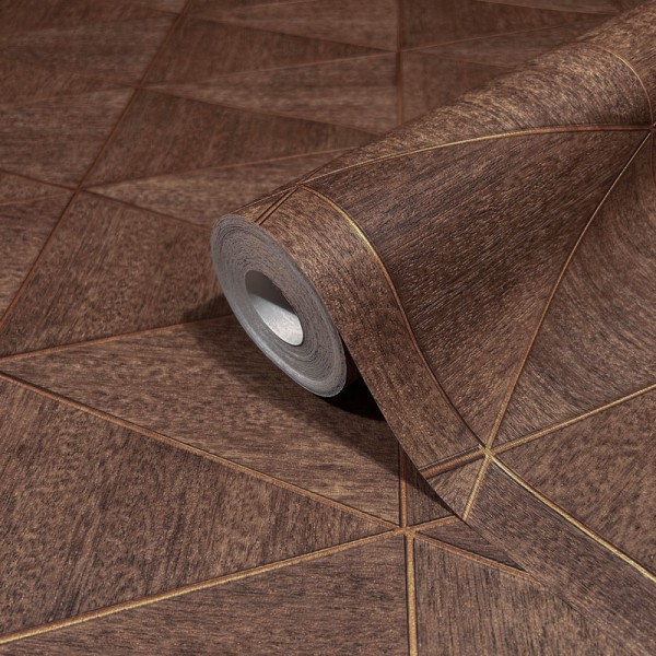 Papel pintado GEOMÉTRICO MADERA TECA MARRÓN ROJIZO 33361 Papel pintado GEOMÉTRICO MADERA TECA MARRÓN ROJIZO 33361