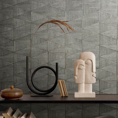 Paper pintat GEOMÈTRIC FUSTA GRIS 33355