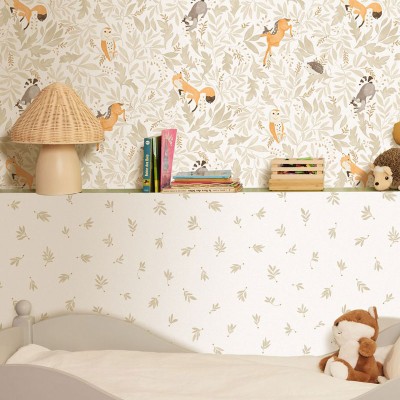 Papel pintado RAMAS OLIVO BEIGE INFANTIL MNM_10575_10_10