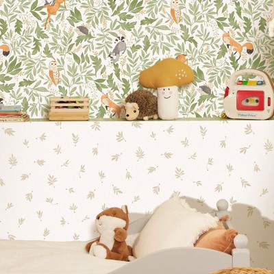 Papel pintado RAMAS OLIVO BEIGE INFANTIL MNM_10575_10_10