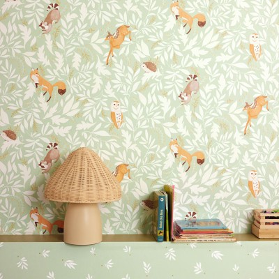 Papel pintado ANIMALES NATURALEZA VERDE MNM_10574_70_00 2