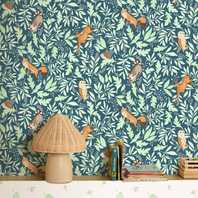 Papel de parede ANIMAIS NATUREZA AZUL MNM_10574_60_09 2