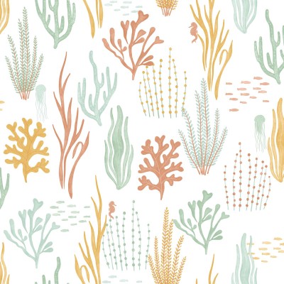 Papel de parede CORAIS INFANTIS VERMELHO OCRE MNM_10581_43_25 Papel de parede CORAIS INFANTIS VERMELHO OCRE MNM_10581_43_25