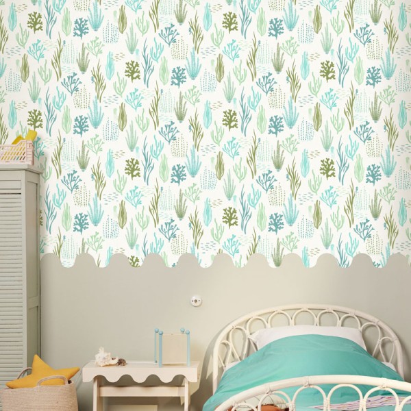 Papel pintado CORALES INFANTILES AZUL VERDE MNM_10581_71_60