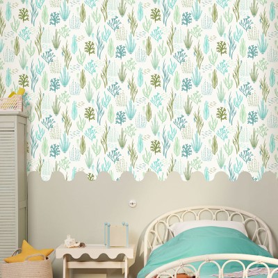 Papel pintado CORALES INFANTILES AZUL VERDE MNM_10581_71_60