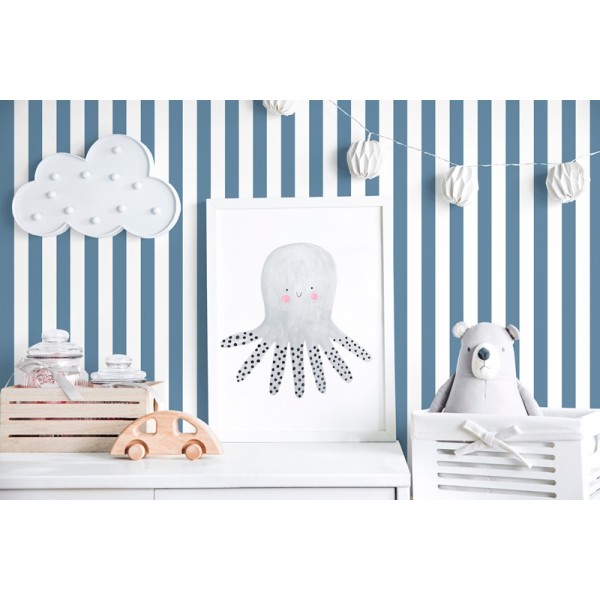 Papel pintado RAYAS AZUL MARINO 068