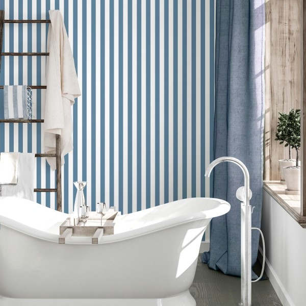 Papel pintado RAYAS AZUL MARINO 068