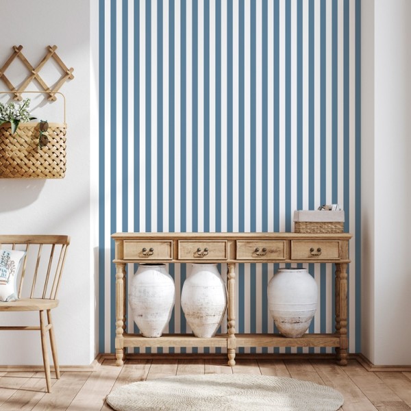 Papel pintado RAYAS AZUL MARINO 068