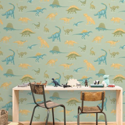 Paper pintat DINOSAURES INFANTILS VERD MNM_10570_70_01